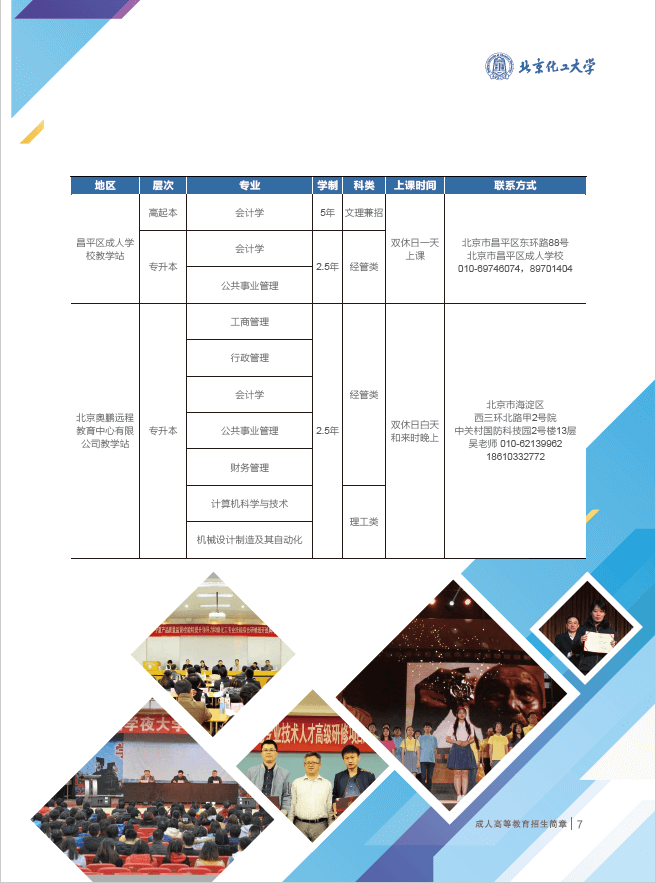 北京化工大学2019成人高等教育招生简章