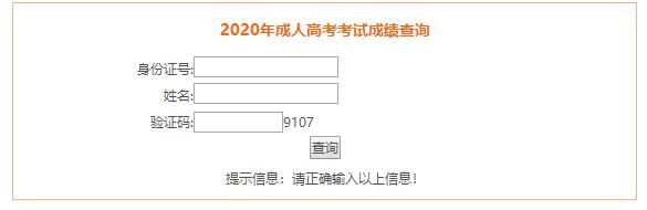 2020年安徽成人高考成绩查询入口