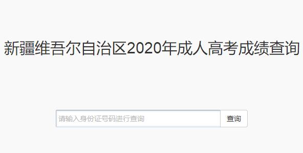 2020年新疆成考成绩查询入口